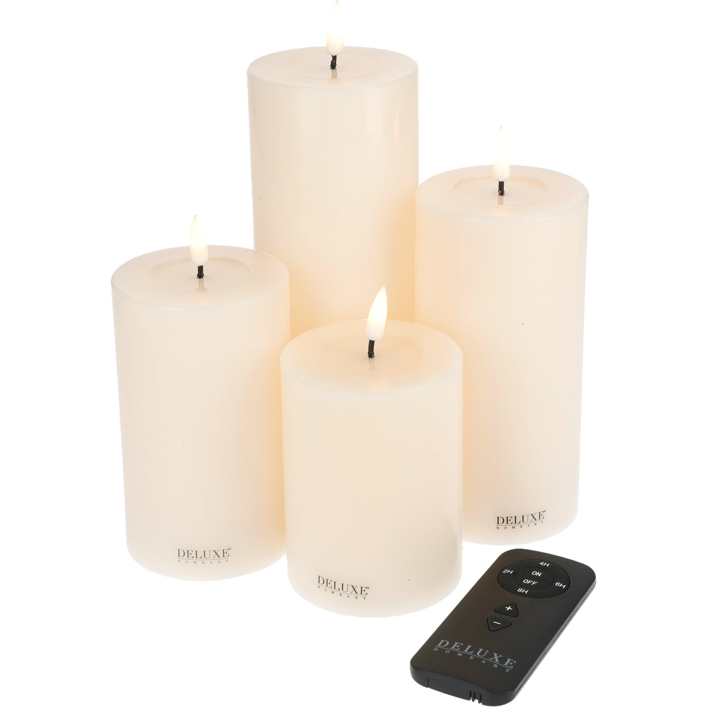 Deluxe, LED Echtwachskerzen-Set «creme», 5-tlg. in Geschenkbox