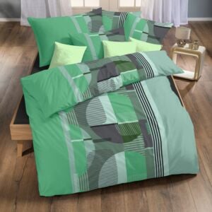 Satin Bettwäsche «Sienne grün»