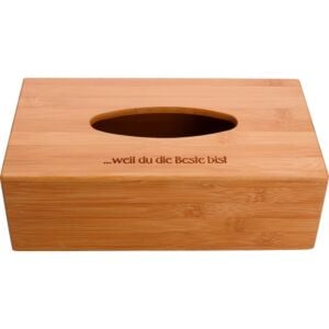 Kleenex-Box aus Bambus mit Gravur