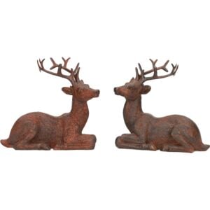 Cerfs allongés décoratifs, lot de 2