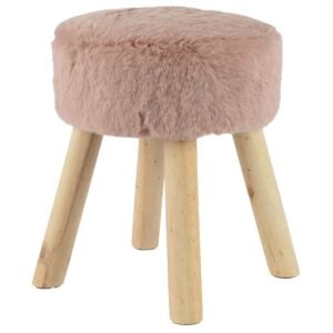 Tabouret, assise revêtue de fausse fourrure