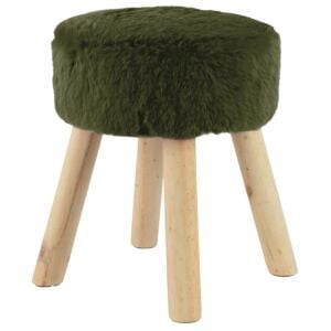 Tabouret, assise revêtue de fausse fourrure