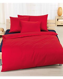 Linge de lit en satin uni rouge