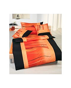 Parure de lit en seersucker «La finesse de l’orange»