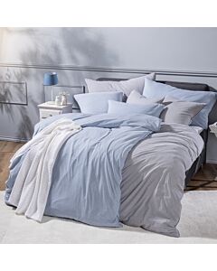 Jersey-Melange-Bettwäsche mit Streifen, 160x210 cm