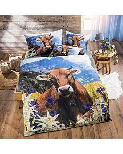 Parure de lit réversible en renforcé «vache»