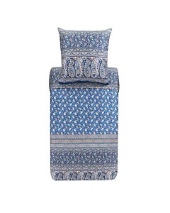 Linge de lit en satin bleu «Imperia»