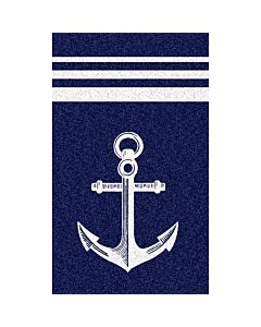 Serviette de plage en tissu velours éponge bleu marine «yachting»