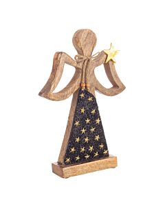 Ange décoratif en bois avec étoiles