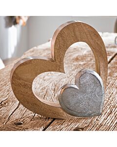 Présentoir «Cœur» décoratif, en bois 