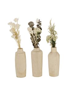 Vases avec fleurs séchées «Faya», lot de 3