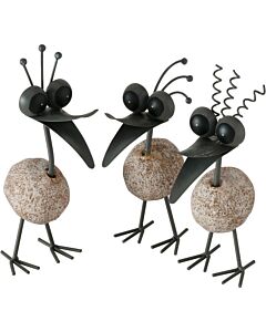 Figurines décoratives «oiseau», lot de 3