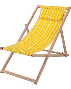 Chaise relax à rayures jaune