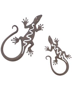Décoration murale «Gecko» en métal, lot de 2