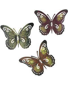 «Papillons» décoratifs en métal, lot de 3