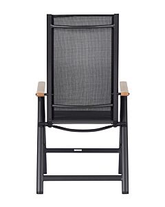 Chaise «Lise» noire/teak, 2 piéces