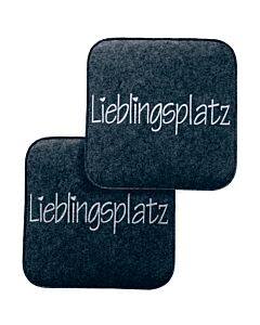 Sitzkissen anthrazit «Lieblingsplatz» 2 Stück