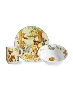 Vaisselle pour enfants «Animaux de la forêt», 3 pièces