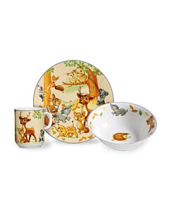 Vaisselle pour enfants «Animaux de la forêt», 3 pièces