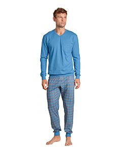 Pyjama pour homme bleu azur «Relax Imprint1»