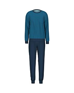 Pyjama pour homme Calida, bleu, à encolure ronde 