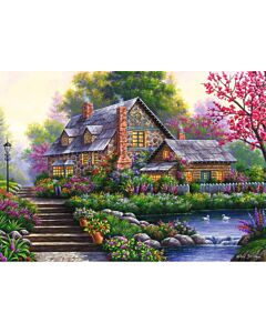 Puzzle romantique de cottage, 1000 pièces