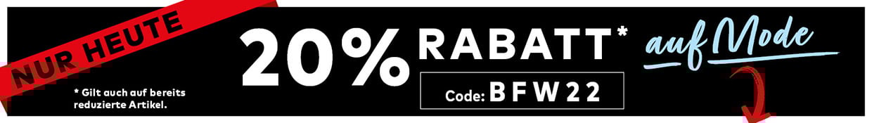 Black Friday 20 Prozent auf Mode Black Friday 20 Prozent auf Mode