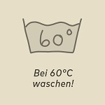 Icon mit der Empfehlung: «Bei 60°C waschen!»